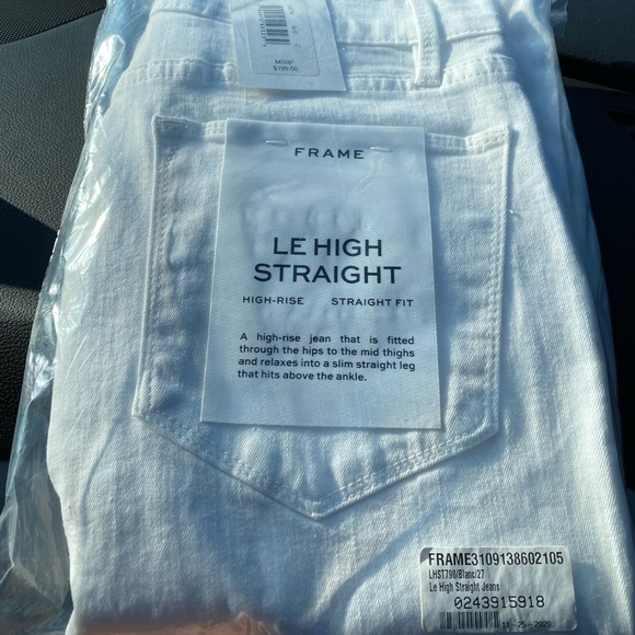 Frame Le High Straight Blanc